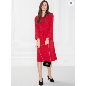 & Other Stories Red Midi Dress